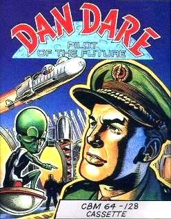The front of the cassette case inlay card from the first Dan Dare C64 game