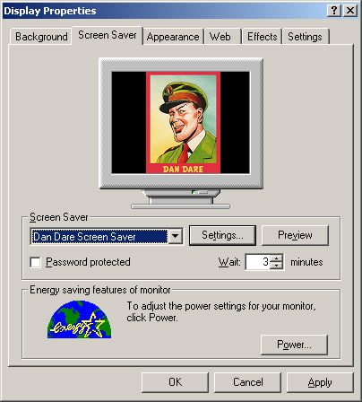 Click here to download the Dan-Dare.net "Dan Dare Screen Saver"